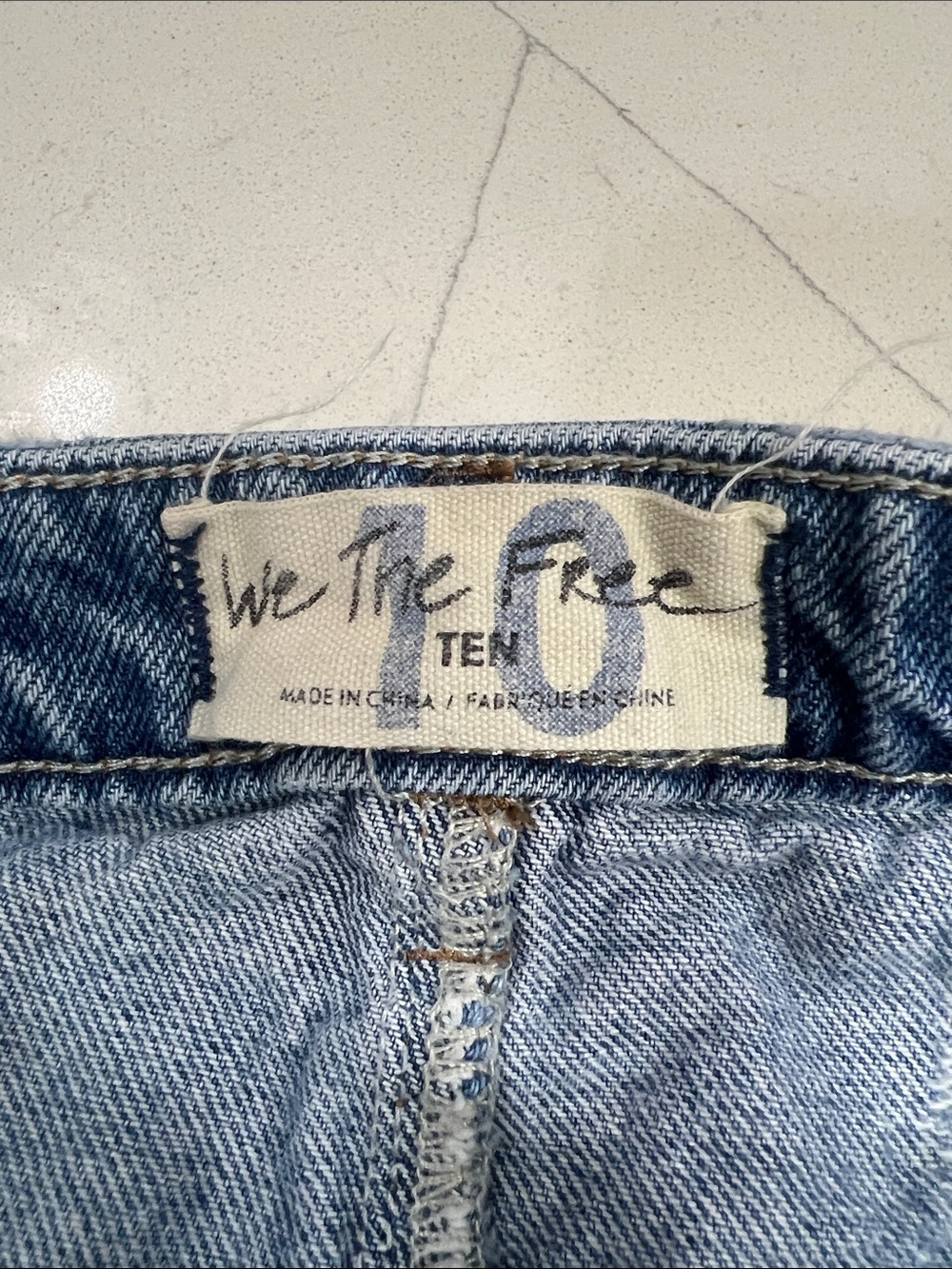 We The Free Distressed Patchwork Denim Maxi Skirt - Light Wash - Picture 5 of 7